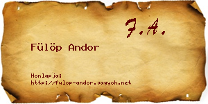 Fülöp Andor névjegykártya