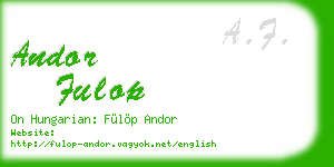 andor fulop business card
