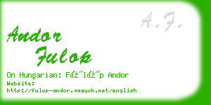 andor fulop business card